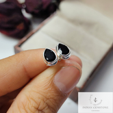 Black Onyx Stud Earring, 925 Sterling Silver Earring, Handmade Earring, Natural gemstone Jewelry, Onyx Earring, Birthday Gift, Woman Earring